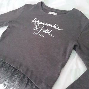 Gray Abercrombie and Fitch Long Sleeve